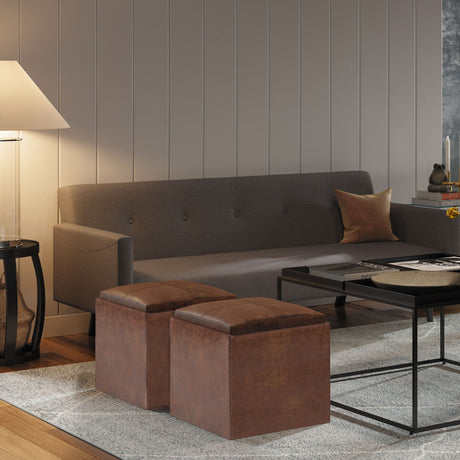 Rockwood - Upholstered Cube Storage Ottoman With Tray - view 51