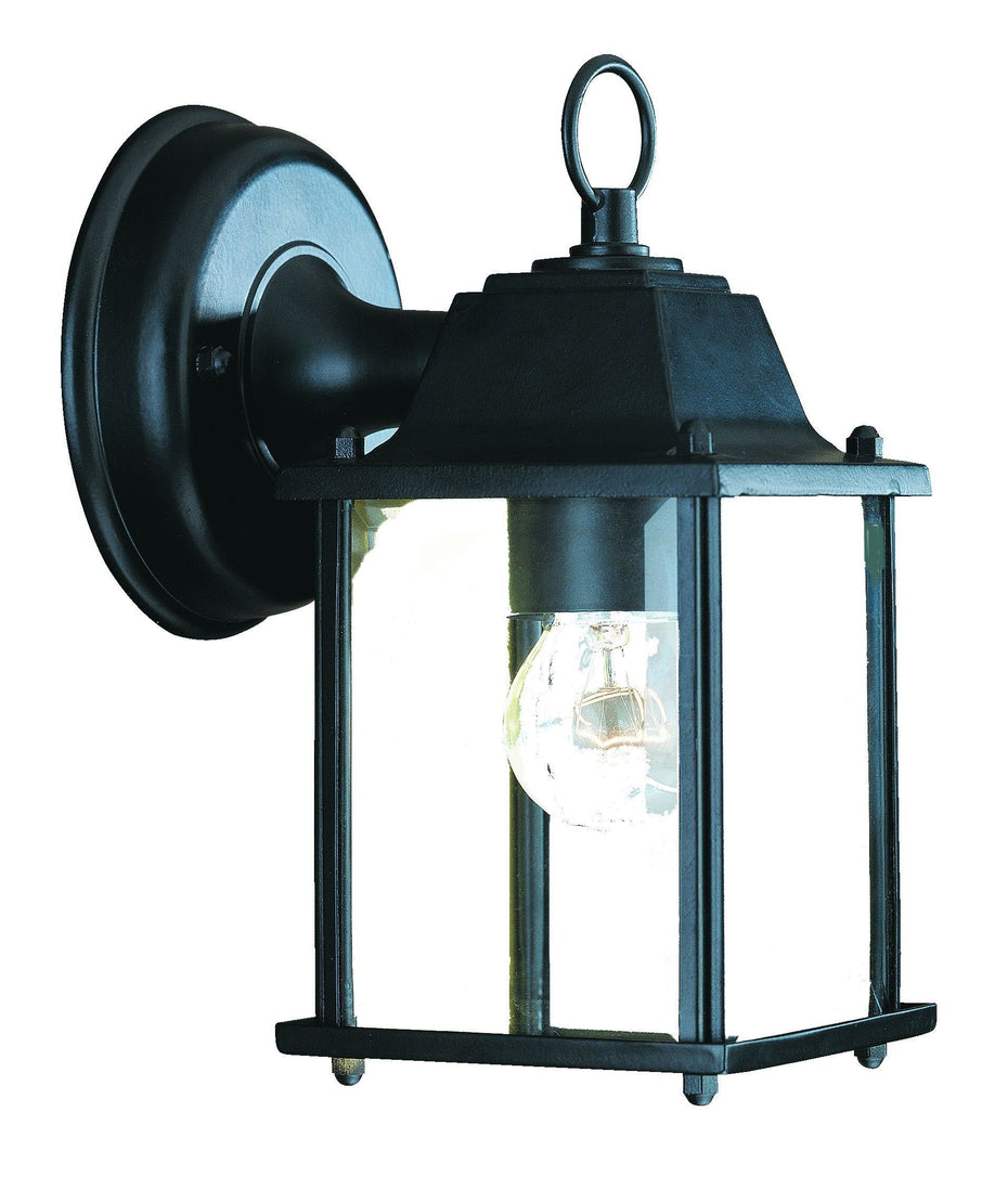 Hanging Glass Lantern Wall Light - Matte Black