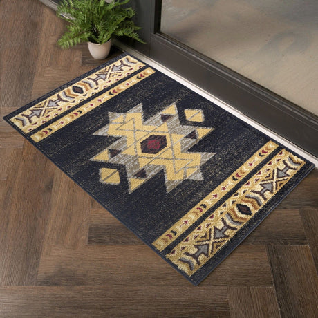 Tribes - 5'3" X 7'3" Southwest Area Rug - Black by Icona Home Decor | Bel Furniture