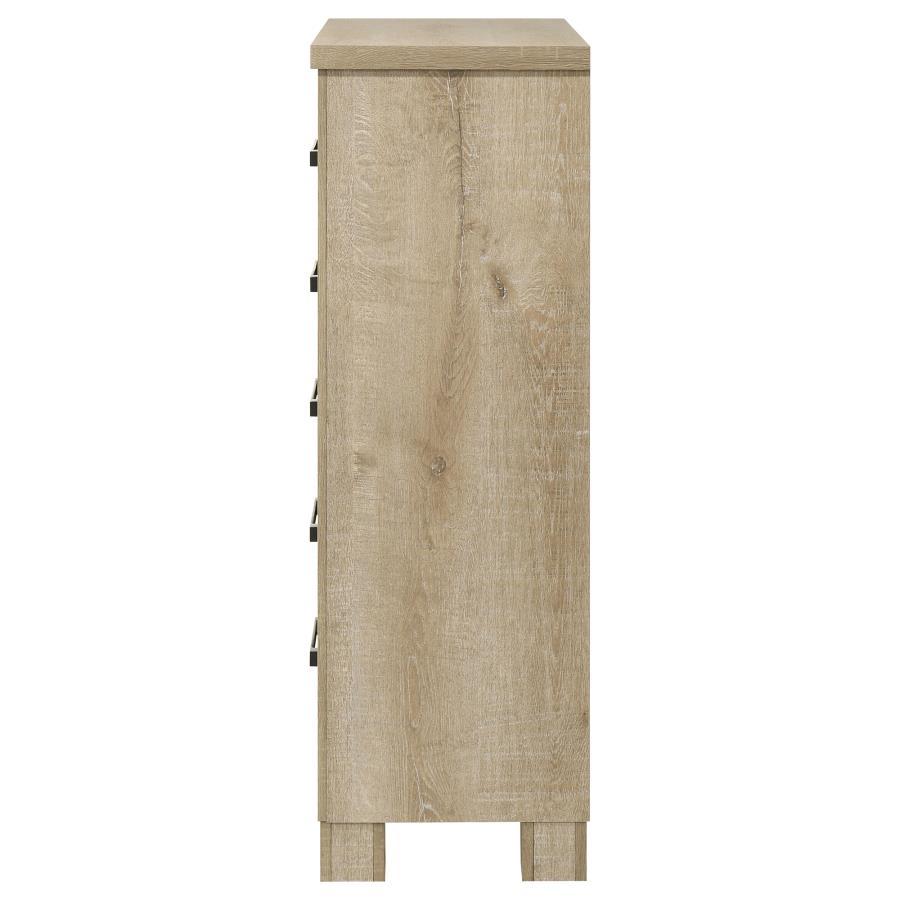 Oakglen - 5-Drawer Bedroom Chest Of Drawers - Weathered Oak by Coaster Fine Furniture | Bel Furniture