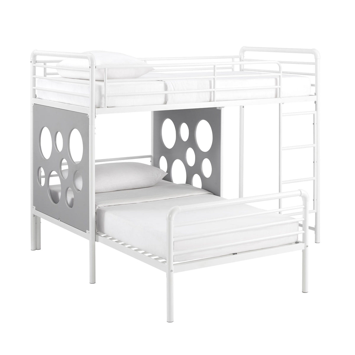 Twin Geo Cutout Colorful L-Shaped Bunk Bed by Walker Edison | Bel Furniture