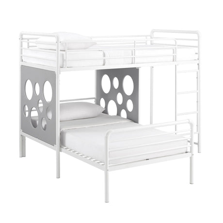 Twin Geo Cutout Colorful L-Shaped Bunk Bed by Walker Edison | Bel Furniture