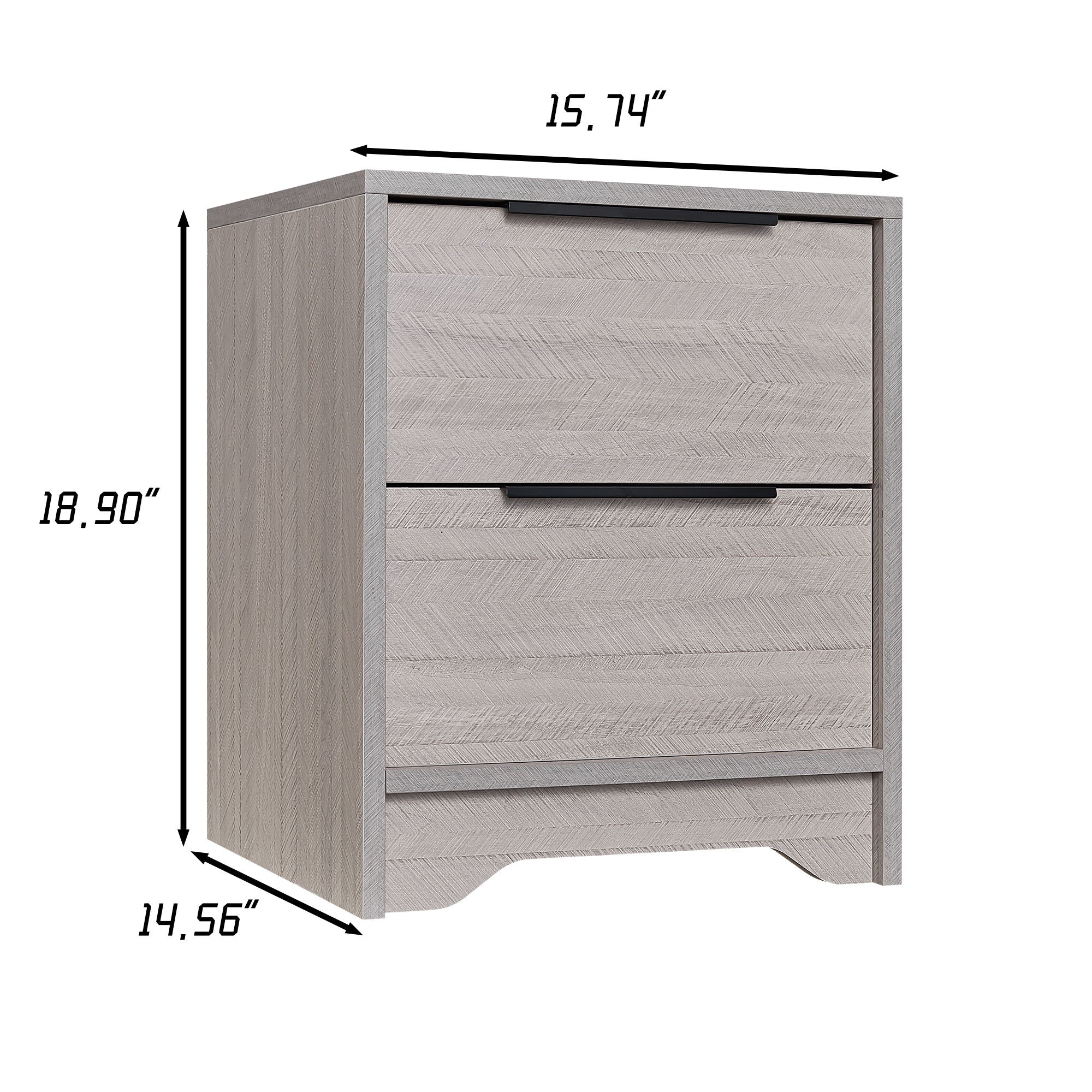 Wooden Nightstand With Two Drawers For Bedrooms And Other Places