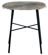 Laverford - Chrome / Black - Round End Table by Signature Design by Ashley® | Bel Furniture