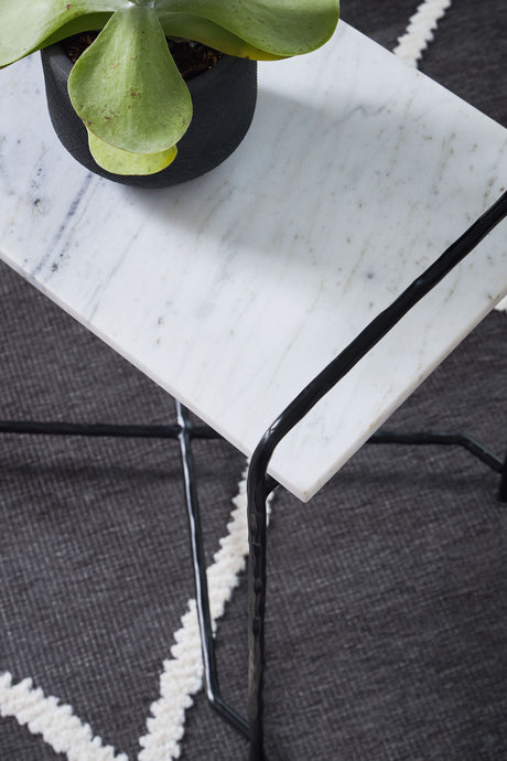 Ashber - White / Black - Accent Table by Signature Design by Ashley® | Bel Furniture