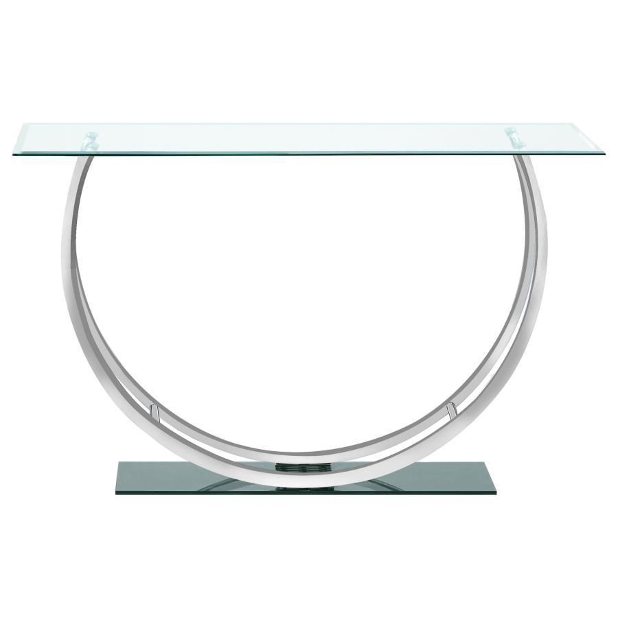 Danville - Rectangular U-Shaped Glass Top Table by CoasterEssence | Bel Furniture