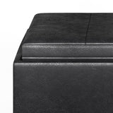 Avalon - 5 Piece Storage Ottoman - Distressed Black by Simpli-Home | Bel Furniture
