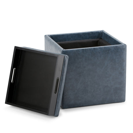 Rockwood - Upholstered Cube Storage Ottoman With Tray - view 52