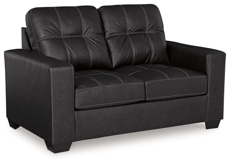 Barlin Mills - Loveseat Black by Benchcraft® | Bel Furniture