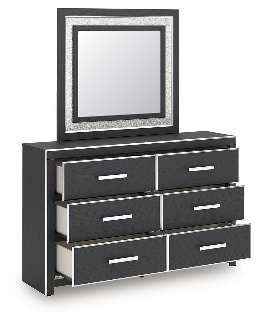 Zuraleus - 4 Pc. - Queen Upholstered Bed With Roll Slats, Dresser, Mirror And Nightstand - Black