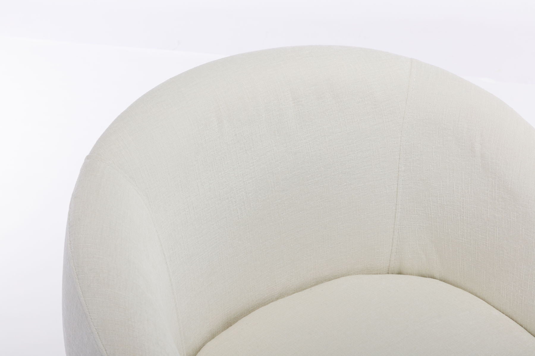 Chenille Fabric Swivel Accent Armchair Barrel Chair With Powder Coating Metal Ring