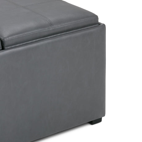Avalon - Square Coffee Table, Storage Ottoman by Simpli-Home | Bel Furniture