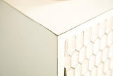 Gambon - 2 Door Wood Honeycomb Pattern Accent Cabinet - White by CoasterElevations | Bel Furniture