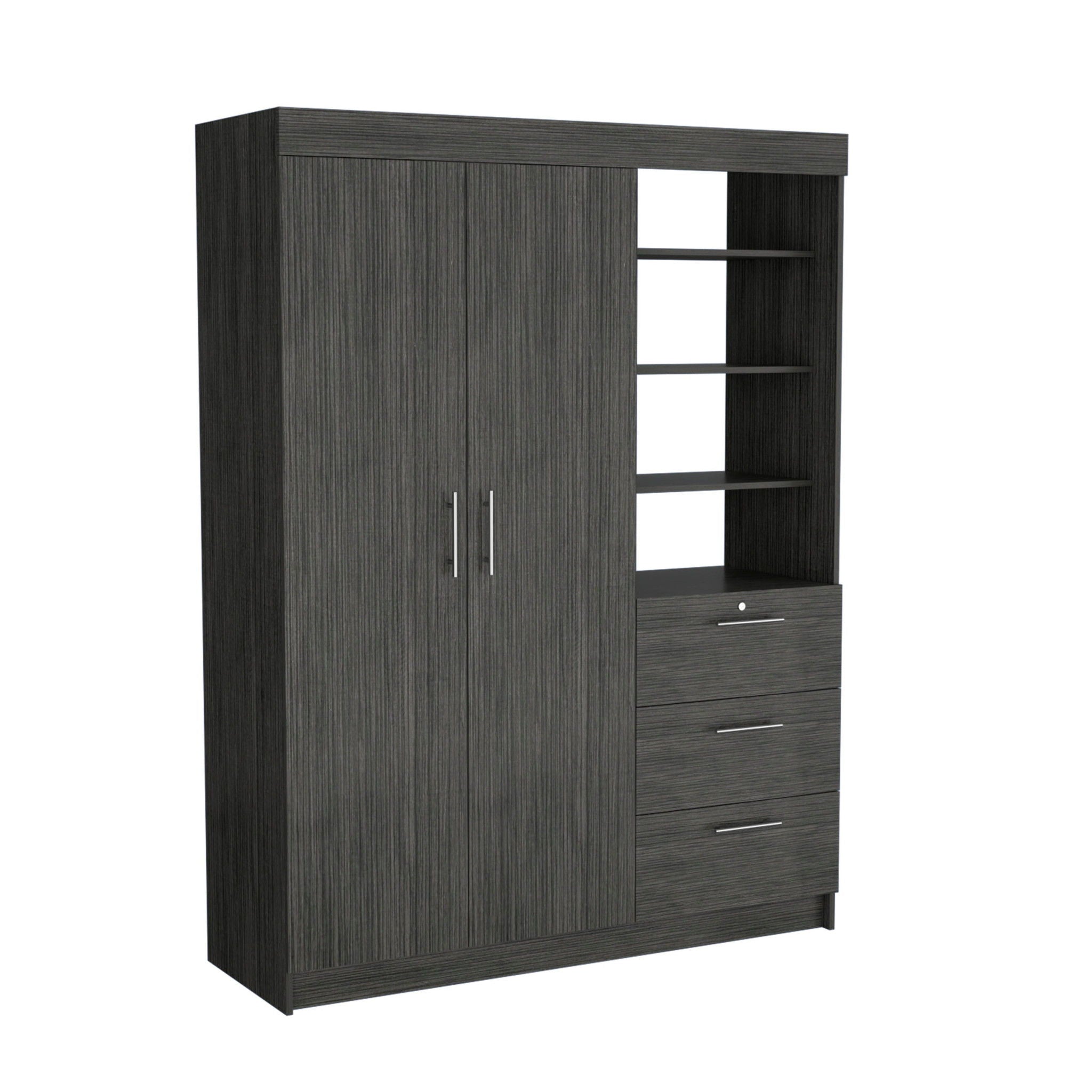 Three Drawer Combo Dresser - Gray