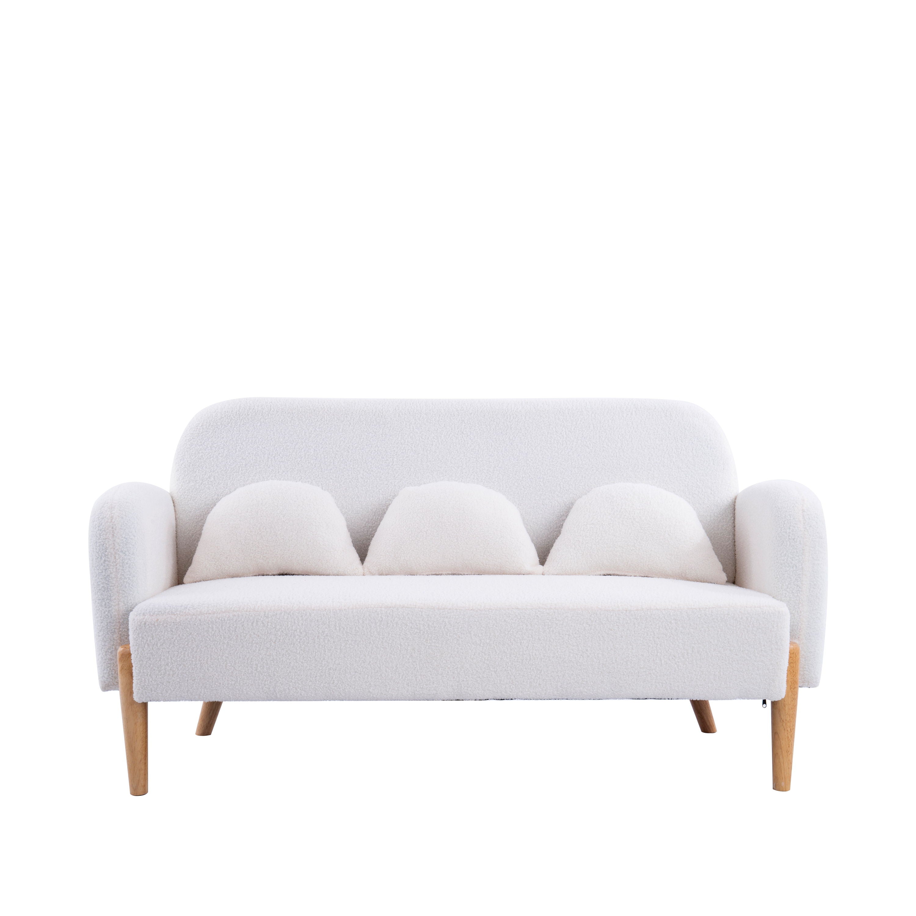 Teddy Velvet Two-Seater Sofa With Three Lumbar Pillows