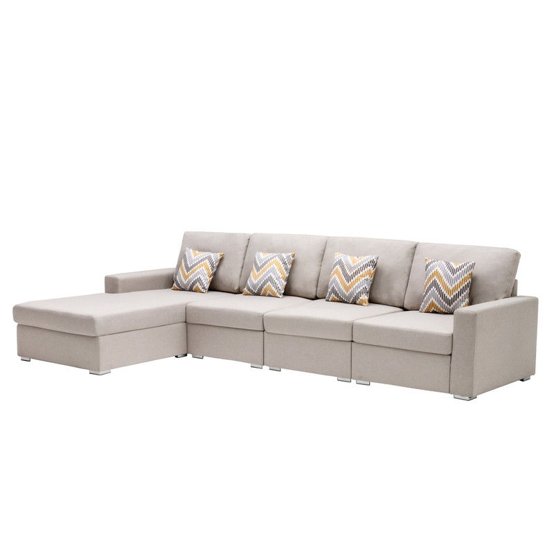 Nolan - 4 Piece Reversible Sectional Sofa Chaise With Interchangeable Legs