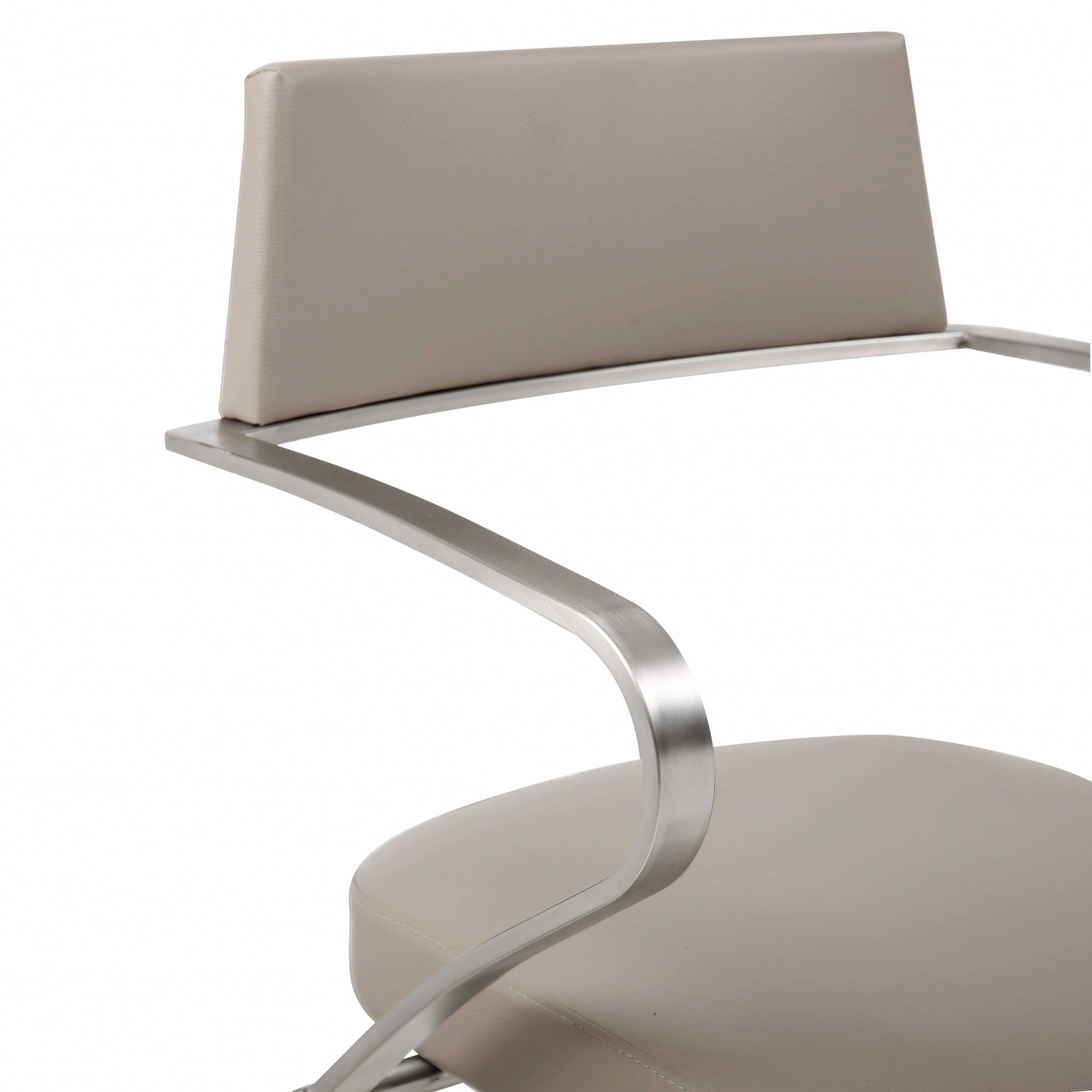 Stainless Steel Bar Chair - Taupe / Silver