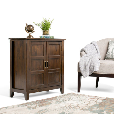 Burlington - Handcrafted Low Storage Cabinet by Simpli-Home | Bel Furniture