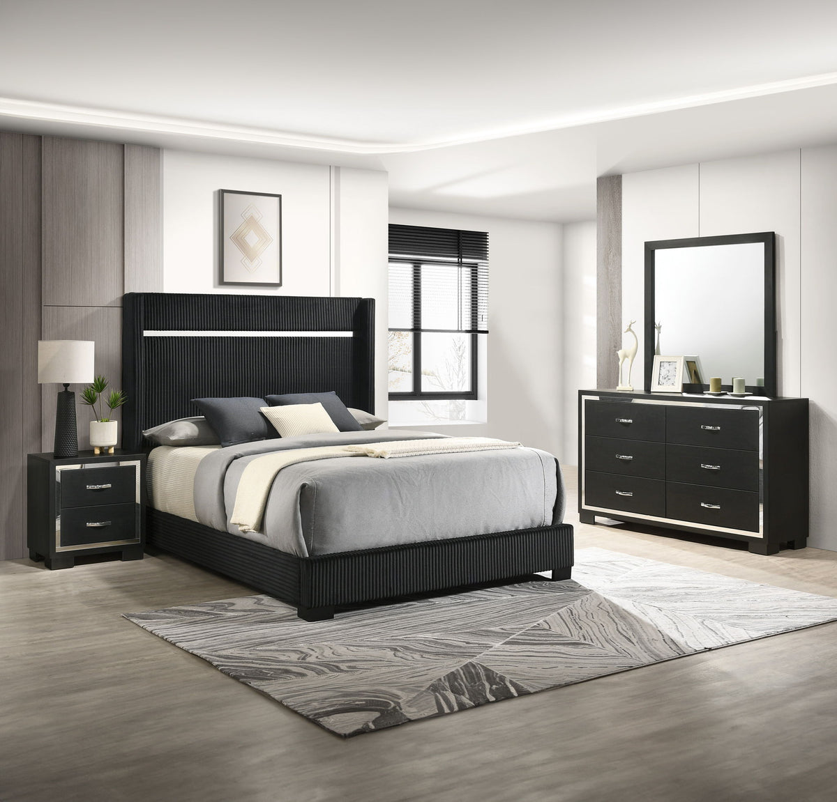 Gennro - Bedroom Set Black by Crown Mark | Bel Furniture