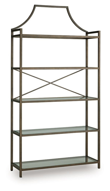Bernonly - Antique Bronze Finish - Bookcase by Signature Design by Ashley® | Bel Furniture