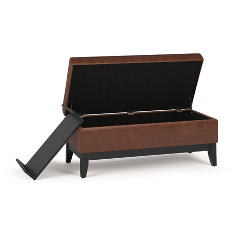 Oregon - Contemporary Storage Ottoman Bench With Tray - view 28