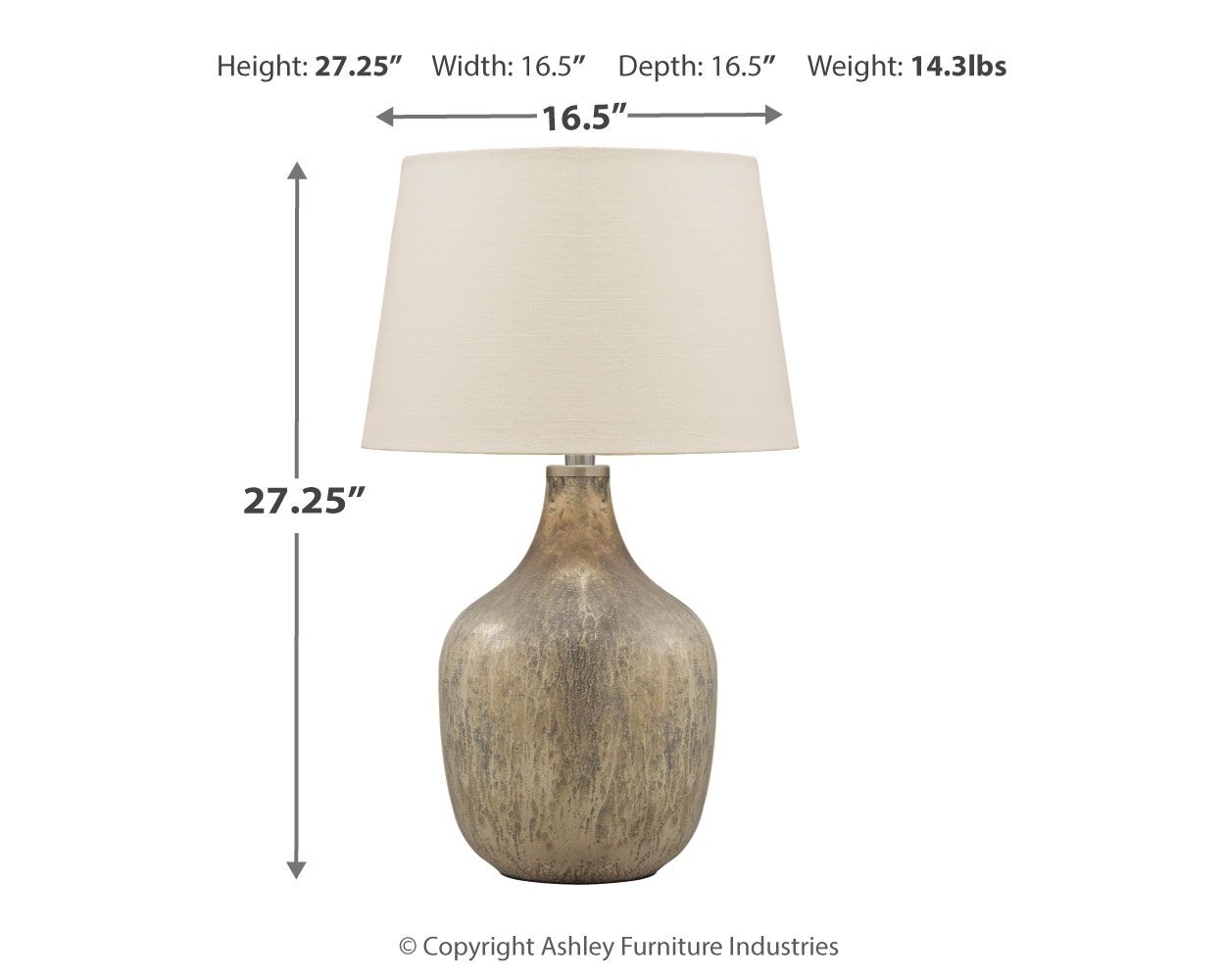 Mari - Gray / Gold Finish - Glass Table Lamp