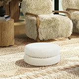Homary - Floor Cushion Footrest Ottoman - Ivory White by Jennifer Taylor Home | Bel Furniture