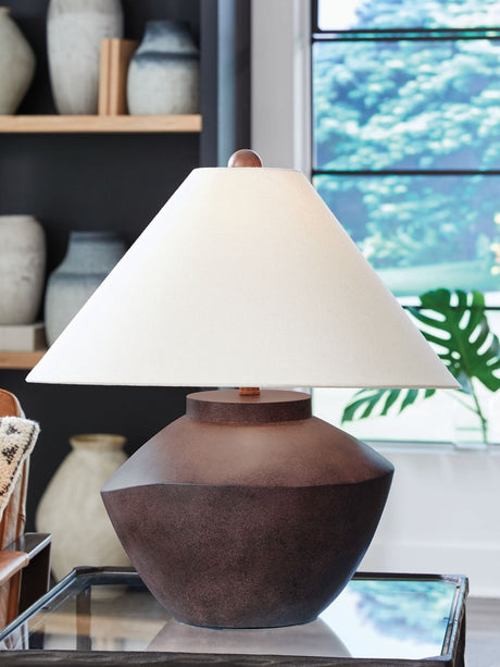 Honsworth - Poly Table Lamp - Antique Brown - view 4