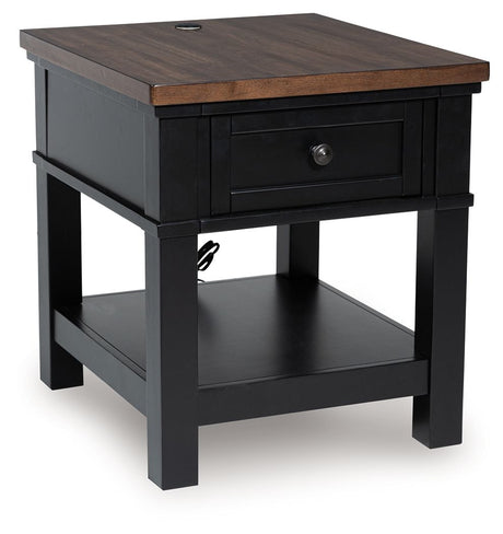 Wildenauer - Brown / Black - Rectangular End Table by Signature Design by Ashley® | Bel Furniture