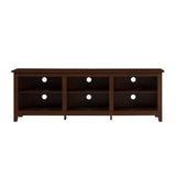 Modern Transitional 3 Shelf Open Storage 70" TV Stand For 80" TVs - Brown by Walker Edison | Bel Furniture