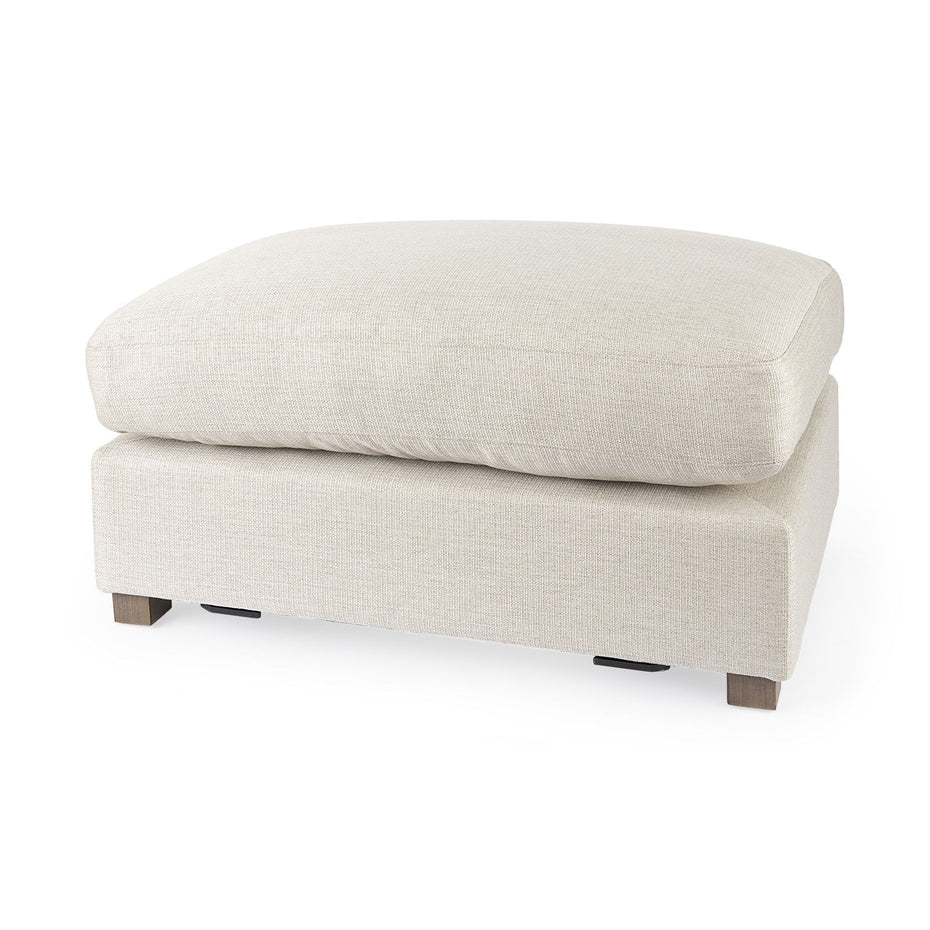 Polyester Cocktail Ottoman - Beige / Brown