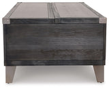 Todoe - Lift Top Cocktail Table - Dark Gray