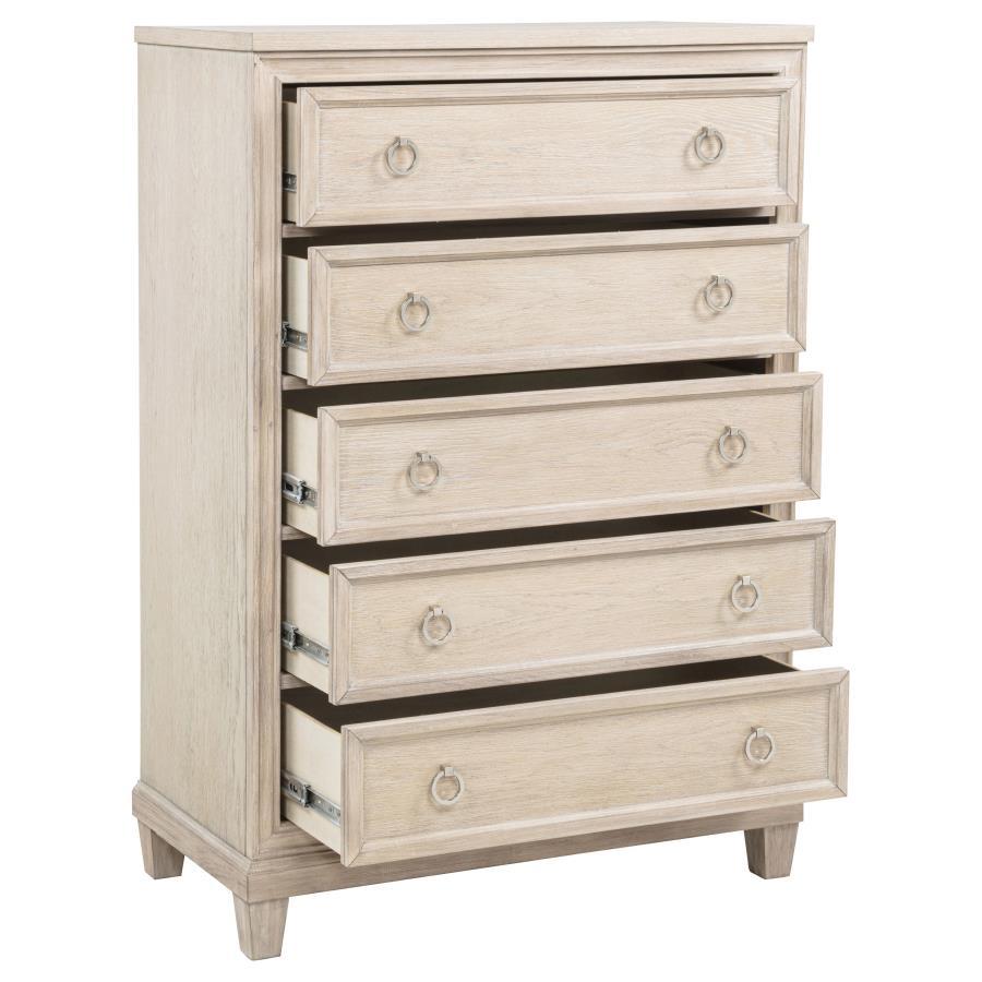 Pembroke - 5-Drawer Chest Of Drawers - Washed Oak