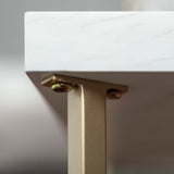 Modern Glam Metal And Faux Marble Coffee Table by Walker Edison | Bel Furniture
