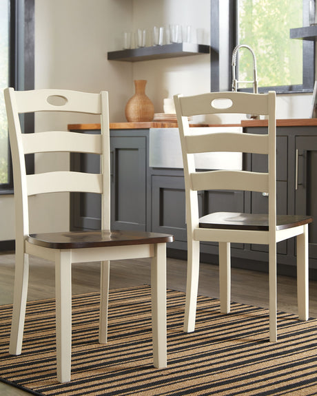 Woodanville - Dining Room Side Chair (Set of 2) - Cream / Brown - view 5