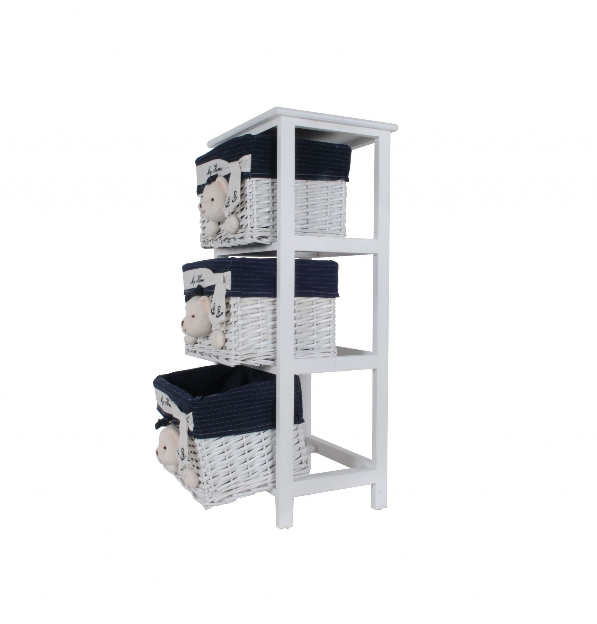 Portable 3 Drawers - White Blue