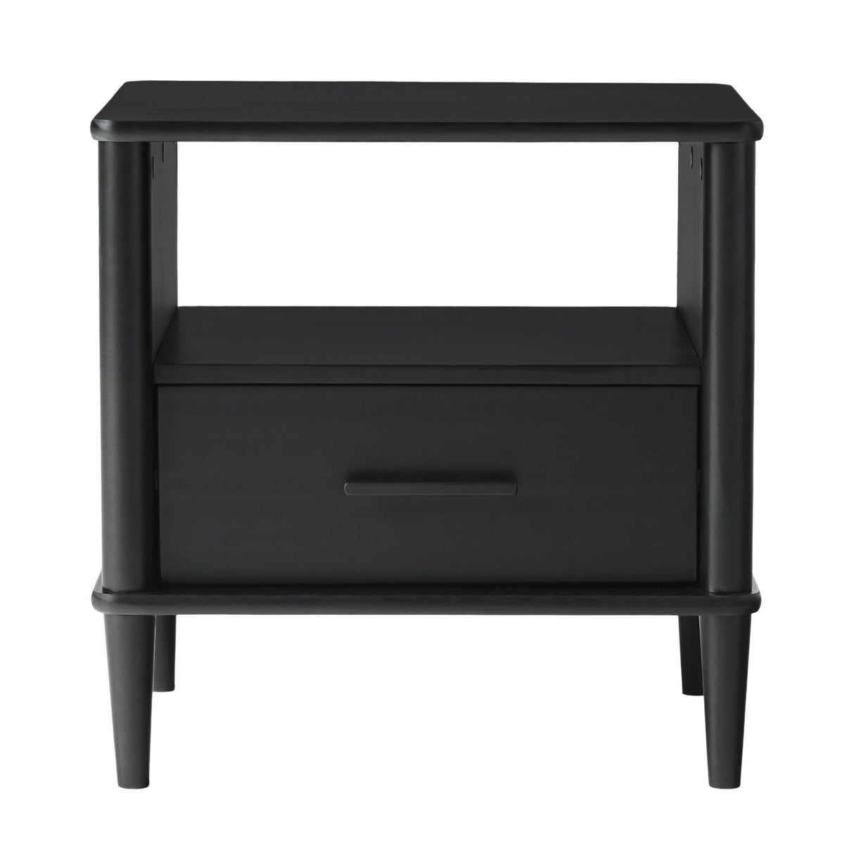 Transitional Solid Wood Spindle Nightstand by Walker Edison | Bel Furniture