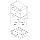Robyn - 2-Drawer Nightstand by CoasterEssence | Bel Furniture