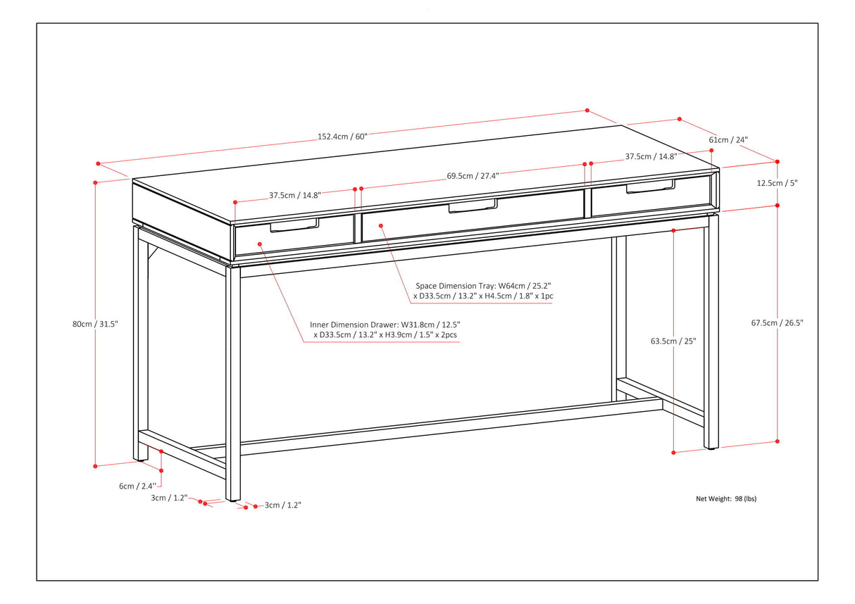 Banting - Mid Century Handcrafted Desk by Simpli-Home | Bel Furniture