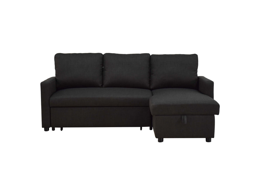 Linen Sleeper L Shaped Two Piece Sofa And Chaise - Charcoal