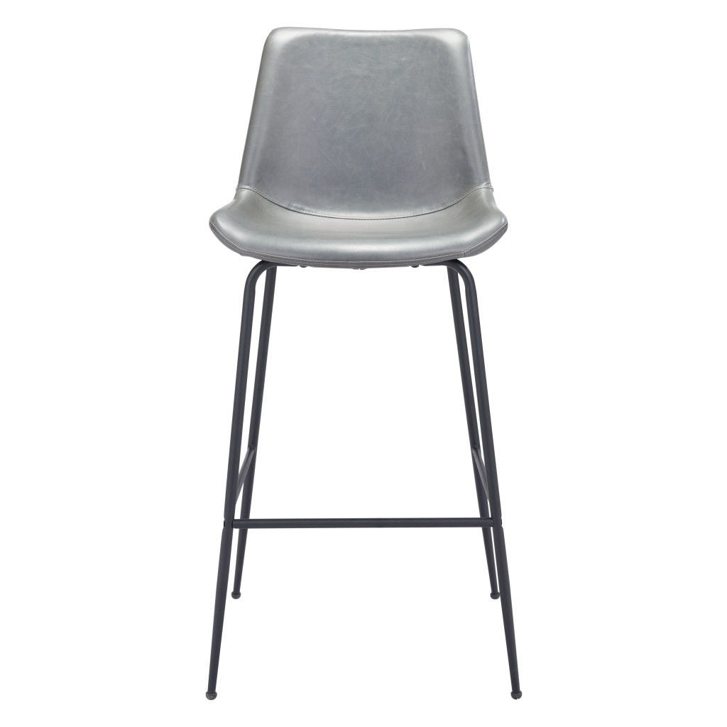 Steel Low Back Bar Height Bar Chair - Gray / Black