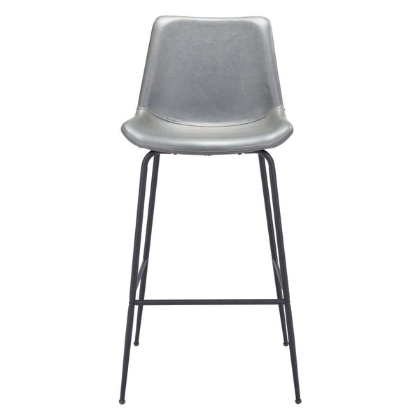 Steel Low Back Bar Height Bar Chair - Gray / Black