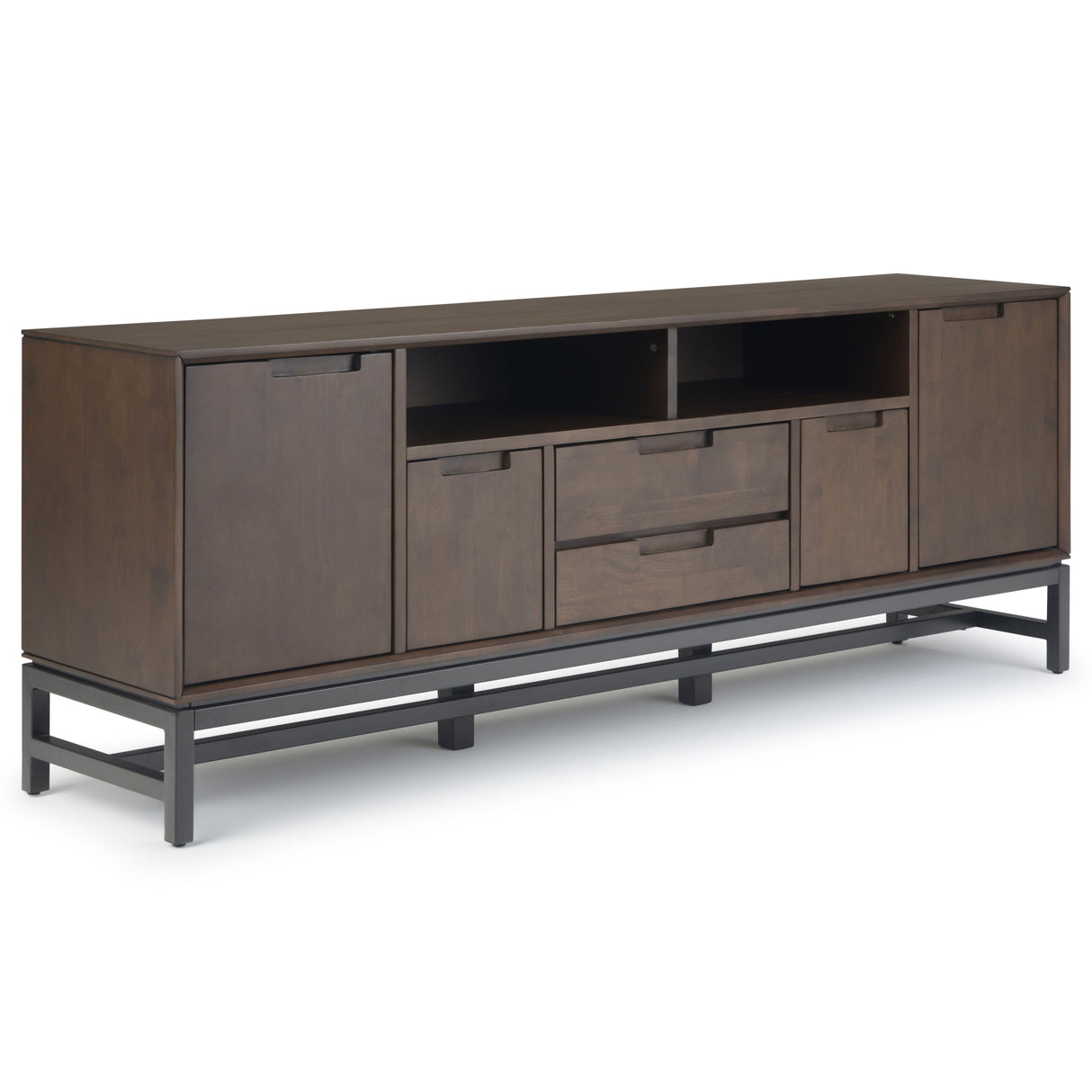 Banting - Mid Century Wide TV Stand - Walnut Brown by Simpli-Home | Bel Furniture