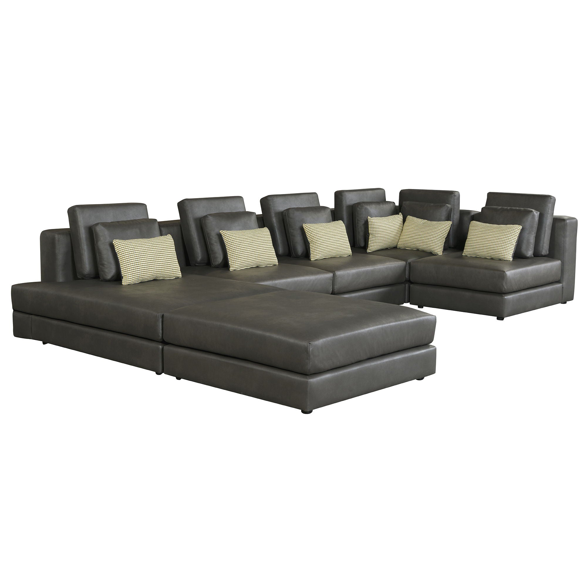 Modular Sectional Sofa Corner Sofa Chaise Lounge With Movable Ottoman For Living Room