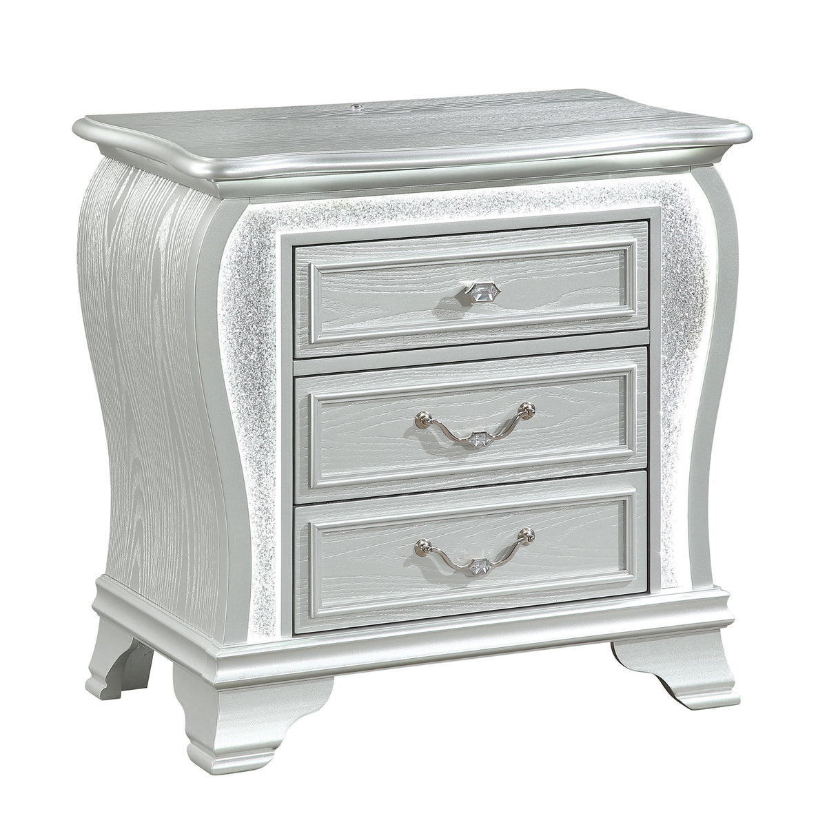 Aurelia - Nightstand With LED - Silver