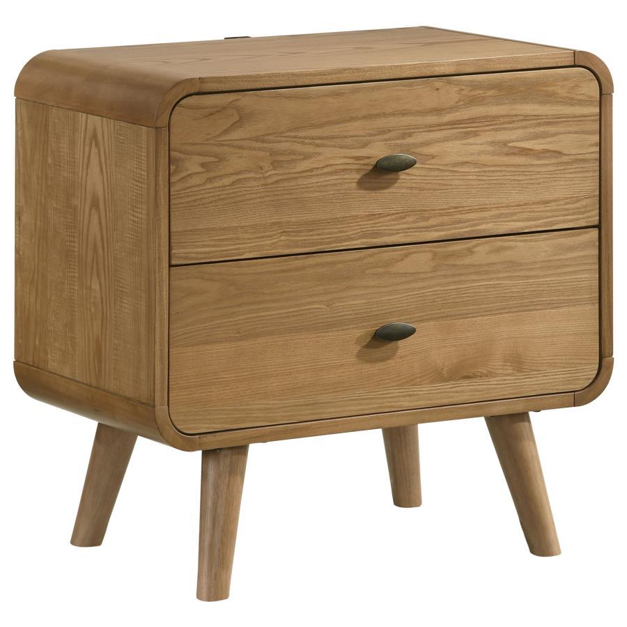 Robyn - 2-Drawer Nightstand Light Brown by CoasterEssence | Bel Furniture