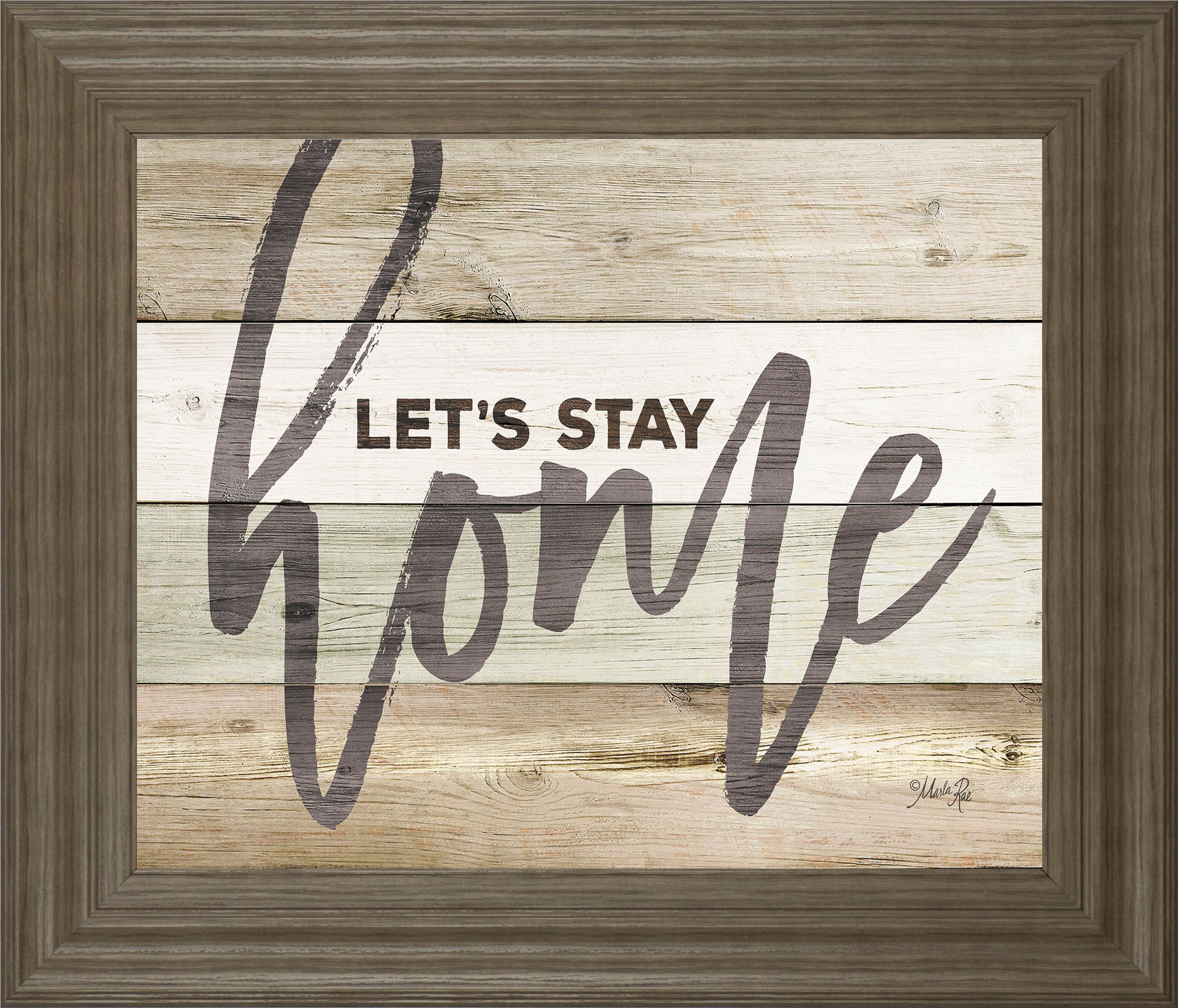 Let's Stay Home By Marla Rae - Framed Print Wall Art - Beige