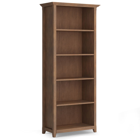 Amherst - 5 Shelf Bookcase, Handcrafted Light Brown by Simpli-Home | Bel Furniture