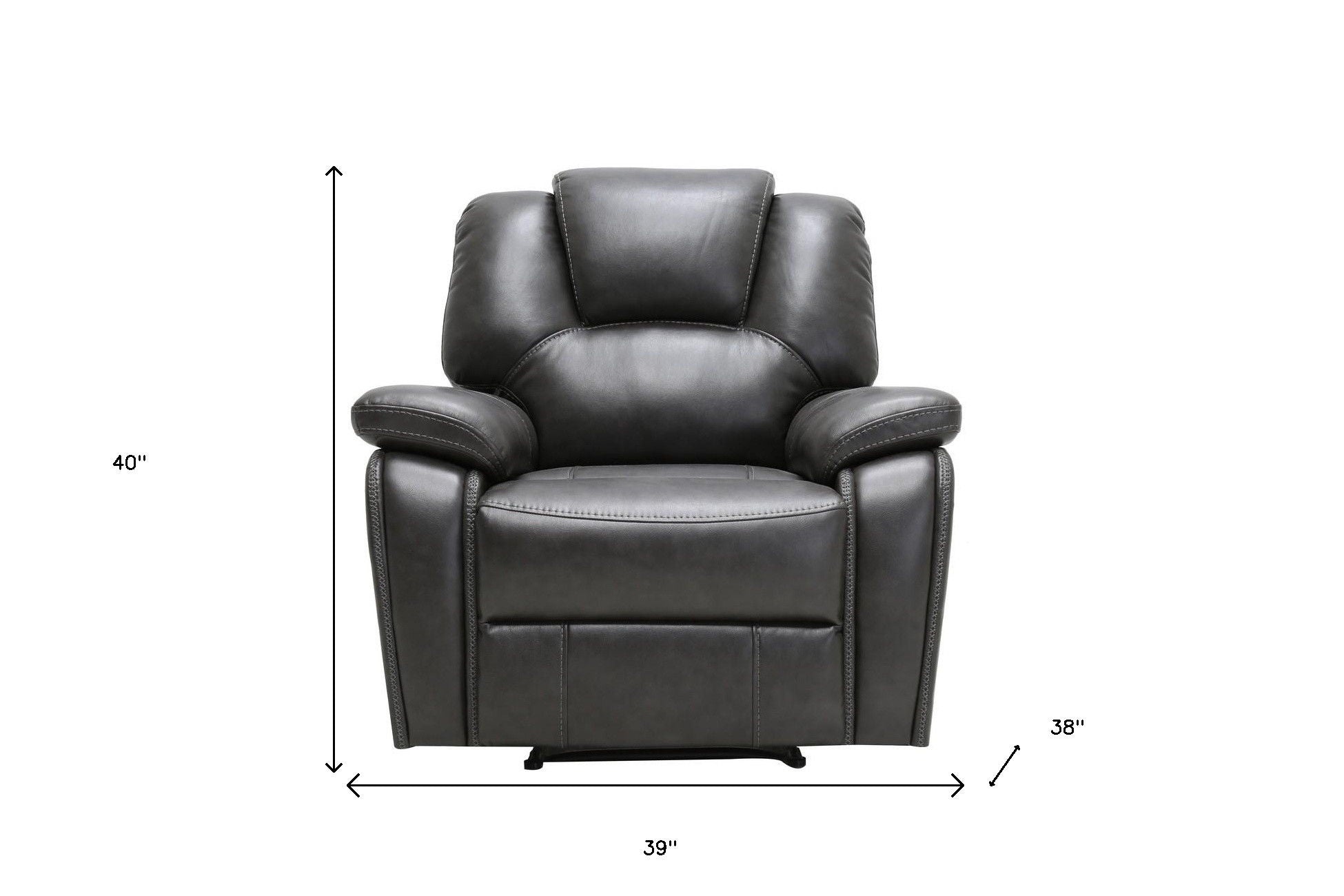 Contemporary Leather Power Reclining Chair - Gray