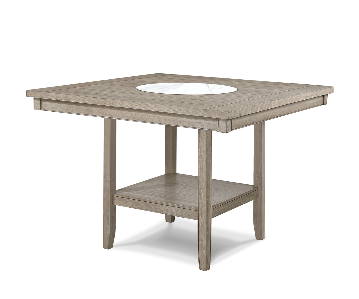 Fulton - Counter Table - White Oak With Marble by Crown Mark | Bel Furniture